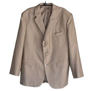 Men's Vintage Custom Made Sam's Tailor Light Brown Speckled Fabric Blazer 42